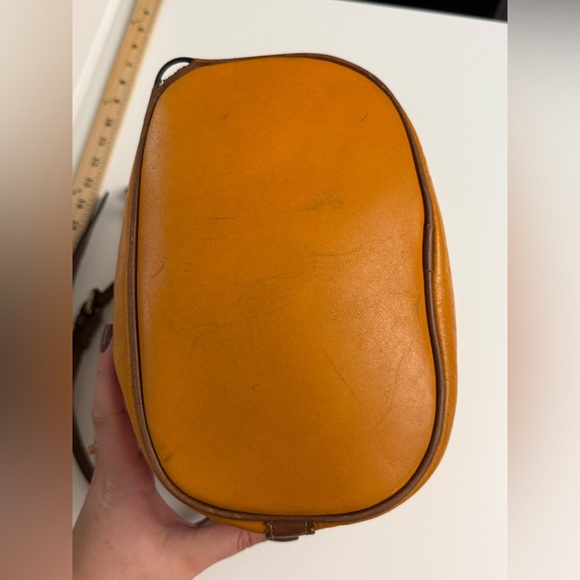 Patricia Nash Brindisi Distressed Brown and Tan Leather Drawstring Bag - Picture 5 of 13